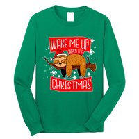 Wake Me Up When It's Christmas Funny Sloth Long Sleeve Shirt