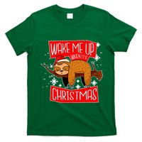 Wake Me Up When It's Christmas Funny Sloth T-Shirt
