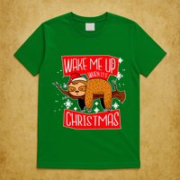 Wake Me Up When It's Christmas Funny Sloth T-Shirt
