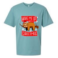 Wake Me Up When It's Christmas Funny Sloth Sueded Cloud Jersey T-Shirt