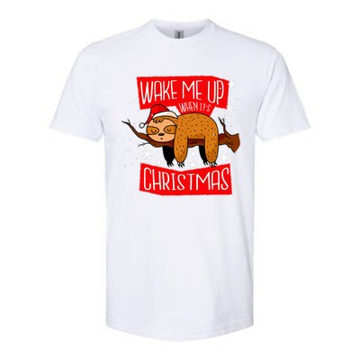 Wake Me Up When It's Christmas Funny Sloth Softstyle® CVC T-Shirt