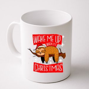 Wake Me Up When It's Christmas Funny Sloth Coffee Mug