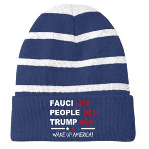 Wake Up America Striped Beanie with Solid Band