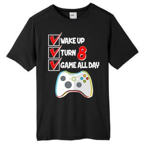 Wake Up Turn Eight Game All Day 8th Birthday Tall Fusion ChromaSoft Performance T-Shirt