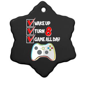 Wake Up Turn Eight Game All Day 8th Birthday Ceramic Star Ornament