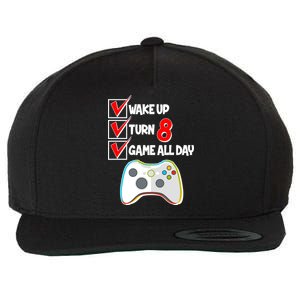 Wake Up Turn Eight Game All Day 8th Birthday Wool Snapback Cap