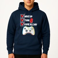 Wake Up Turn Eight Game All Day 8th Birthday Hoodie