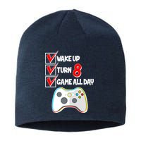 Wake Up Turn Eight Game All Day 8th Birthday Sustainable Beanie