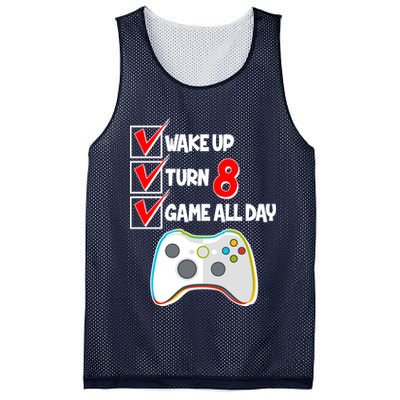 Wake Up Turn Eight Game All Day 8th Birthday Mesh Reversible Basketball Jersey Tank