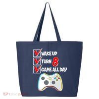 Wake Up Turn Eight Game All Day 8th Birthday 25L Jumbo Tote
