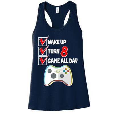 Wake Up Turn Eight Game All Day 8th Birthday Womens Tank Top