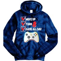 Wake Up Turn Eight Game All Day 8th Birthday Tie Dye Hoodie