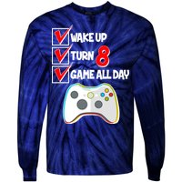 Wake Up Turn Eight Game All Day 8th Birthday Tie-Dye Long Sleeve Shirt