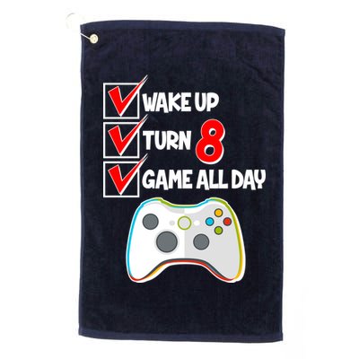 Wake Up Turn Eight Game All Day 8th Birthday Golf Towel