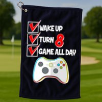 Wake Up Turn Eight Game All Day 8th Birthday Golf Towel