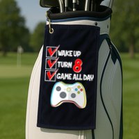 Wake Up Turn Eight Game All Day 8th Birthday Golf Towel