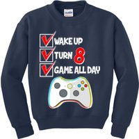 Wake Up Turn Eight Game All Day 8th Birthday Kids Sweatshirt