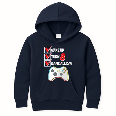 Wake Up Turn Eight Game All Day 8th Birthday Kids Hoodie