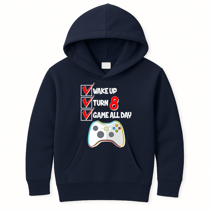 Wake Up Turn Eight Game All Day 8th Birthday Kids Hoodie