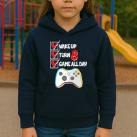 Wake Up Turn Eight Game All Day 8th Birthday Kids Hoodie