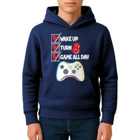 Wake Up Turn Eight Game All Day 8th Birthday Kids Hoodie