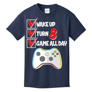 Wake Up Turn Eight Game All Day 8th Birthday Kids T-Shirt