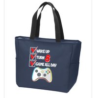 Wake Up Turn Eight Game All Day 8th Birthday Zip Tote Bag