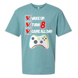 Wake Up Turn Eight Game All Day 8th Birthday Sueded Cloud Jersey T-Shirt