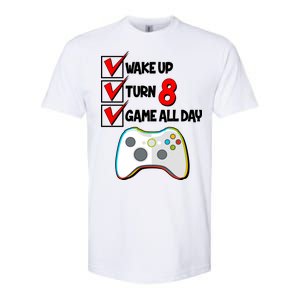 Wake Up Turn Eight Game All Day 8th Birthday Softstyle CVC T-Shirt