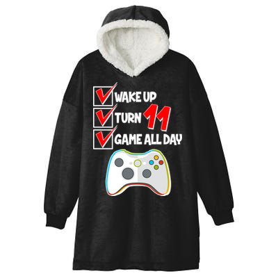 Wake Up Turn Eleven Game All Day 11th Birthday Hooded Wearable Blanket