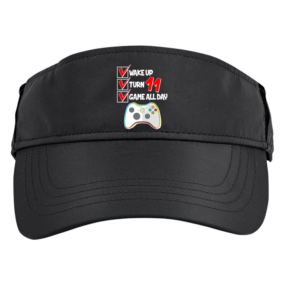 Wake Up Turn Eleven Game All Day 11th Birthday Adult Drive Performance Visor