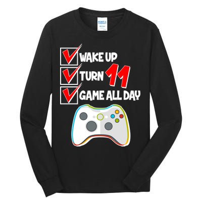 Wake Up Turn Eleven Game All Day 11th Birthday Tall Long Sleeve T-Shirt