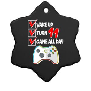 Wake Up Turn Eleven Game All Day 11th Birthday Ceramic Star Ornament