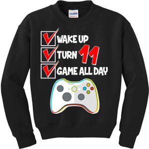 Wake Up Turn Eleven Game All Day 11th Birthday Kids Sweatshirt