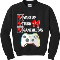 Wake Up Turn Eleven Game All Day 11th Birthday Kids Sweatshirt