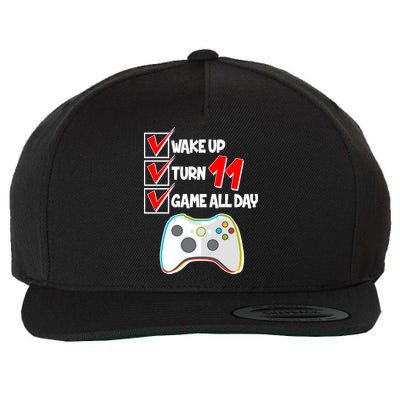 Wake Up Turn Eleven Game All Day 11th Birthday Wool Snapback Cap