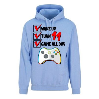 Wake Up Turn Eleven Game All Day 11th Birthday Unisex Surf Hoodie