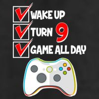 Wake Up Turn Nine Game All Day 9th Birthday Cool Comfort Performance Bucket Hat