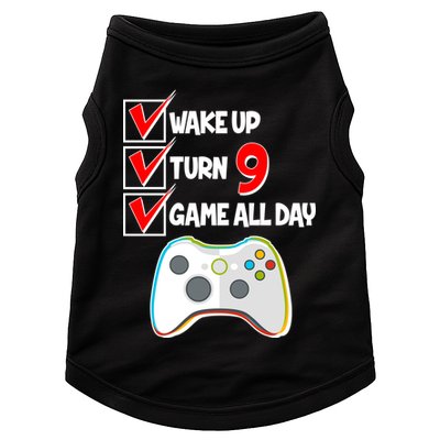 Wake Up Turn Nine Game All Day 9th Birthday Doggie Tank