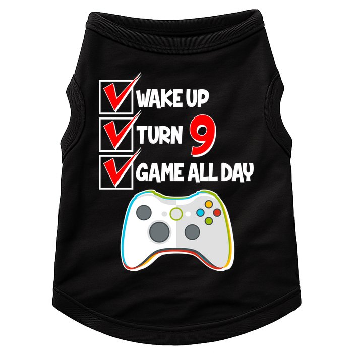 Wake Up Turn Nine Game All Day 9th Birthday Doggie Tank