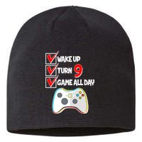 Wake Up Turn Nine Game All Day 9th Birthday Sustainable Beanie