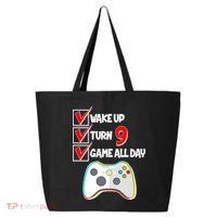 Wake Up Turn Nine Game All Day 9th Birthday 25L Jumbo Tote