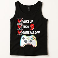 Wake Up Turn Nine Game All Day 9th Birthday Tank Top