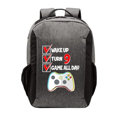 Wake Up Turn Nine Game All Day 9th Birthday Vector Backpack