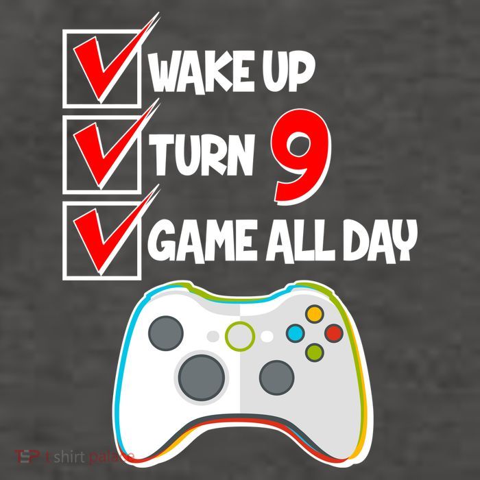 Wake Up Turn Nine Game All Day 9th Birthday Vector Backpack