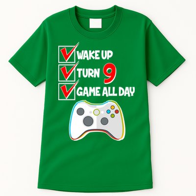 Wake Up Turn Nine Game All Day 9th Birthday Tall T-Shirt
