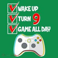 Wake Up Turn Nine Game All Day 9th Birthday Tall T-Shirt
