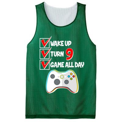 Wake Up Turn Nine Game All Day 9th Birthday Mesh Reversible Basketball Jersey Tank