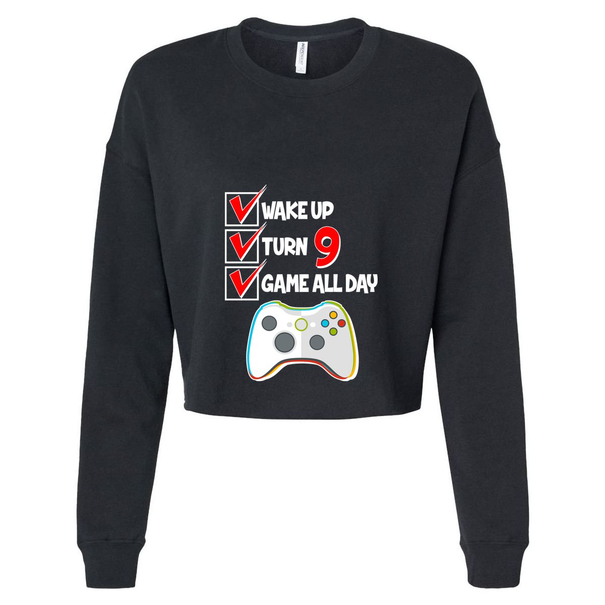 Wake Up Turn Nine Game All Day 9th Birthday Kids Hoodie