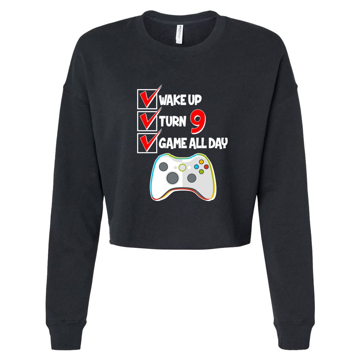 Wake Up Turn Nine Game All Day 9th Birthday Kids Hoodie